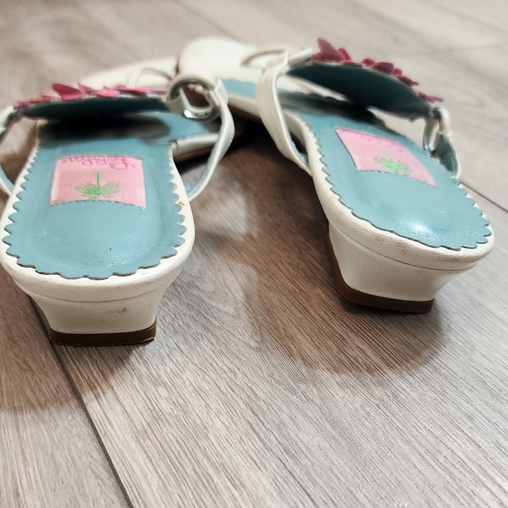 Lilly Pulitzer White and Pink Floral Sandals - Picture 4 of 9